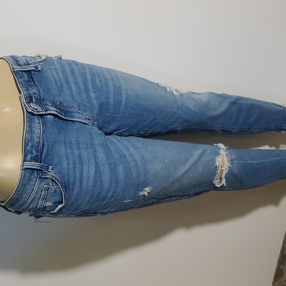 Abercrombie & Fitch Distressed Super Skinny Ankle Mid Rise Jeans Size 16/33 - Picture 7 of 13